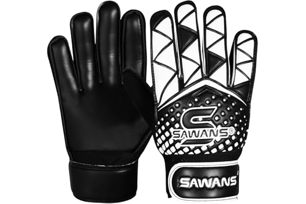 SAWANS Gants de Gardien de But de Football pour garçons, Enfants, Enfants, Jeunes, Gants d'entraînement, Gardien de But, Protection du Poignet, Paumes