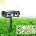 Cat Deterrent, Solar Powered Waterproof Animal Deterrant, Solar Powered Deterrent with Motion Sensor and Flashing Lights Outdoor Solar Farm Garden Yard Device, Dogs, Cats, Birds
