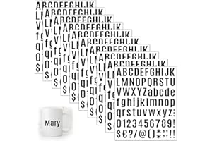 FLOTRUTE 10 Feuilles Kit de Numéros Lettres en Vinyle Auto-Adhésif, Autocollant de Numéros de Boîte aux Lettres pour Signes, Fenêtre, Porte, Voitures, Numéro d'Adresse (Noir)