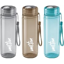 Milton Hector 1000 Pet Water Bottle Set - 2 Pack, 1 Liter Each, Grey, BPA Free & Reusable