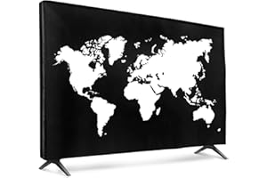 kwmobile Protezione Compatibile con 43" TV - Cover Proteggi-Schermo PC e TV da Interno - Custodia Protettiva Anti-Polvere - bianco/nero