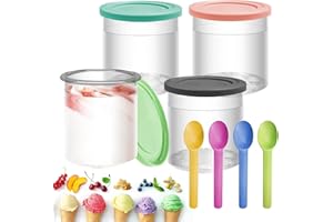GEANANAO Creami Behälter für Ninja CREAMi NC300EU Eismaschine,Wiederverwendbar Eis Becher, Ninja Eismaschine Maschine Zubehör, Speiseeisbereiter Becher, BPA-frei Und Spülmaschinenfest