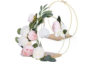 ‎SNTIEECR Sntieecr 2 Stück Metall Floral Hoop Mittelstück für Tisch Gold Hoop Mittelstück mit Ständer Blumenreifen Kranz für DIY Hochzeit Handwerk Party Home Tischdekoration