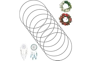 COTEPI 8 Stück 25cm Metallringe zum Basteln, Metallring Schwarz, Dekoring zum Aufhängen, Drahtringe zum Basteln für Wickeltechnik Traumfänger Floristik Hochzeitskranz Weihnachtsdekoration