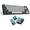 MageGee Portable 60% Gaming Mechanical Keyboard, Minimalist MK-Box Ice Blue Backlit Compact 68 Keys Wired Office Keyboard with Blue Switch for Windows Laptop PC Mac Convenient(Black & Grey)