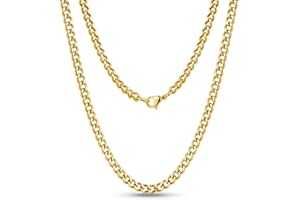 DVRK® Collana Uomo Oro 18k con Base in Acciaio Inossidabile 316L - Catena Uomo 55 cm Resistente all'Acqua - Catenina, Cordino, Cubana, Crocifisso, Rope, Regalo