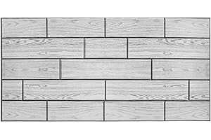 MYDEKOR 3D Wall Panels for Living Room Kitchen Decorative Tiles PVC Plastic Cladding Wood Effect (10 PCS / 4.60M2)