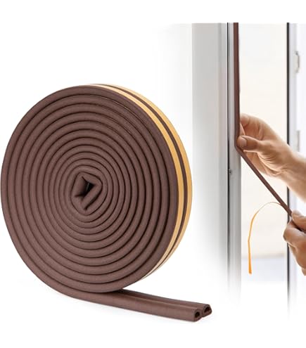 Vellure® Deurafdichtende tochtstrip - NIEUWE Premium zelfklevende deurafdichting (snel en eenvoudig te bevestigen) ook ideaal als geluidsisolatie, koudebescherming en voordeurafdichting (5 x bruin