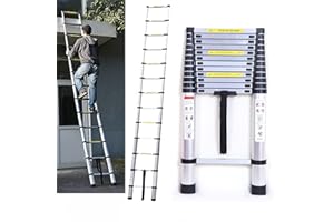 FEIDAK 5M Teleskopleiter Aluleiter Klappleiter Mehrzweckleiter Rutschfester Ausziehleiter Ausziehbare Leiter Sprossenleiter Stehleiter Tragbar Leichte Leiter Schiebeleiter 150 kg Belastbarkeit