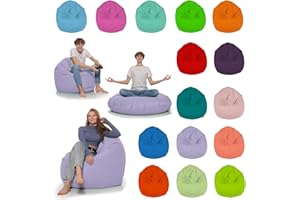 HOMEIDEAL Beanbag 2-in-1 fonctions coussin de sol pour adultes et enfants - jeux ou détente - intérieur et extérieur car il est imperméable - avec des perles EPS, couleur:Lilas, Taille:Diamètre de 110 cm