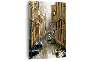 ARTTOR Lienzos decorativos Venecia puente agua casa Cuadro Sobre Lienzo Moderno Vertical 50x70cm Cuadros Decoracion Salon Dormitorio Cocina Cuadros Pared Imágenes Wall Art Prints Decor Canvas PA50x70-2532