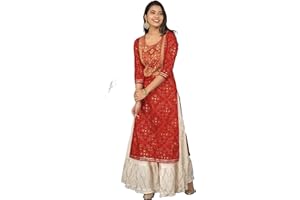 INDACORIFY Wunderschöne indische Stickerei Kurti Sharara für Mädchen und Frauen, festliches Party-Bürokleid