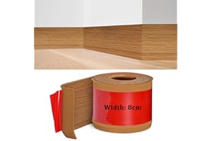 MEYUXG Plinthe Souple Autoadhésive, Plinthe Adhesive en PVC, 3.0M Couleur Chêne Jaune Plinthe Cuisine, 8cm de Large, Bande Décorative Flexible, Plinthe Autoadhésive pour Cuisines, Salles de Bains et Salons