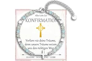 FAOMZQ Geschenke zur Taufe Konfirmation, Kreuz Armband für Mädchen Tochter Nichte Enkelin Schwester Patentochter Patenkind von Mama Papa Oma Opa Großeltern Taufpaten