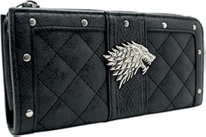 House Stark Game of Thrones Dire Wolf Emblème Métallique Porte-Monnaie/Portefeuille Pochette Poche à Monnaie & Porte-Cartes, Gris