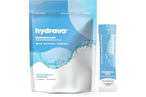 Hydrava Electrolytes | Electrolyte Hydration Sachets with Sodium, Magnesium, Vitamin C, & More | Zero Sugar, Advanced Electrolyte Powder for Daily Use | Blue Raspberry | 30 Sticks