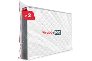 WRAPPYBAG - Funda protectora de plástico para colchón - 5 tamaños disponibles - Bolsa de almacenamiento impermeable y resistente a los desgarros - para mudanza, almacenamiento y transporte - lote de 2