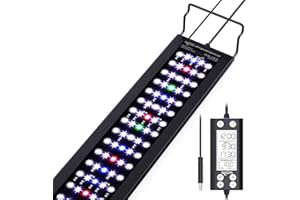 ‎SEAOURA SEAOURA Aquarium Lampe mit Temperaturalarm, 90-106cm Vollspektrum LED, 24/7 programmierbar mit Speicherfunktion, WRGB individuell, 20 dimmbare Helligkeitsstufen für Süßwasseraquarien
