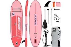 AKSPORT Tavola SUP Gonfiabile, SUP con Tutti gli Accessori, Design Ampio e Stabile, Ponte Antiscivolo, Paddle Board Gonfiabile per Giovani e Adulti