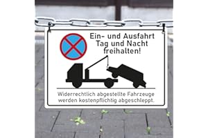 BILDERKING Hinweis-Schild 30x20cm - Ausfahrt Einfahrt freihalten, Parken verboten - Verbotsschild Warnschild aus 3mm Alu-Verbundplatte - Wetterfest, kratzfest, UV-Schutz