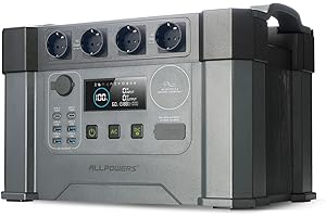 ALLPOWERS 2400W Estación de energía portátil S2000 Pro batería portátil LiFePo4 de 1451Wh generador solar de salida de CA 4x2400W con MPPT y SAI＜15ms (S2000 PRO)