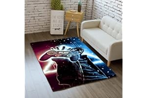 PEIHUODAN Gaming Tappetino Area Bambini Schizzi Ad Acquerello Scarabocchiati Gamepad Gamers Tappeto Camera Ragazzo Adolescente Tappeto Antiscivolo Zerbino Tappetino da Bagno Carpet (Colore5,120 x 160 cm)