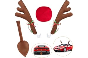 ‎ANGOONI Angooni Rentier Auto Set, Rudolph Deko Auto, Rentier Kostüm mit Schwanz für Auto, Truck, Van und SUV