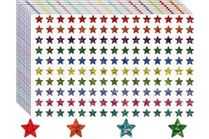 LEERSAO 1500 Pezzi 10 Colori Stelline Adesive, 10mm Adesivi A Forma Di Stella, Adesivi Premio, Adesivi Decorativi, Glitter Adesivi, Stickers Adesivi Etichette per l'insegnante, Ricompensa, fai da te