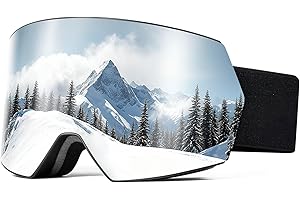 SPOSUNE Ski Goggles OTG Anti-Fog Snow Goggles for Men Women, UV400 Protection Snowboard Goggles for Skiing & Snowboarding