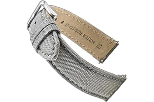 ALPINE INTERNATIONAL Alpine Cordura - Correa de repuesto de liberación rápida para reloj, correa de tela y cuero con forro trasero resistente al agua, para mujeres y hombres, compatible con correas de reloj analógicos e