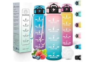 Motswedi Borraccia Bambini, 500ml a Prova di Perdite, Borraccia Motivazionale, Riutilizzabile, Borracce, Senza BPA, Bottiglia Acqua, Borracce Bambini, per Scuola, Palestra, Yoga, Sport, Rosa Verde