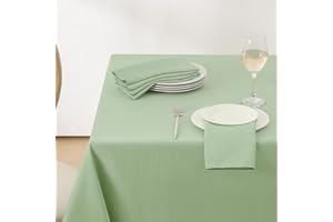 Softalker Tovaglia Rettangolare 140x240 cm Antimacchia Impermeabile Lavabile Verde Salvia Perfetta per Soggiorno Giardino Esterno Compleanno Picnic Estate Cerimonia Comunione Ristorante Caffè