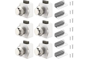 HSEAMALL Türschloss mit Druckknöpfen, für Schrank, Schublade, Türschloss für Wohnwagen, Wohnmobil, Wohnmobil, Boot, weiß, 6 Stück