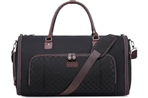 Suit Carrier Bag Travel Garment Bags, Vessgra Carry On Garment Bag Suit Bags for Women, 2 in 1 Convertible Garment Duffle Bag with Shoes Compartment (Black)