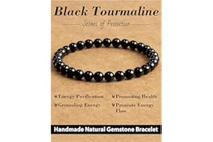 Landorilo 6mm Crystal Bead Bracelet for Women and Men, Containing Healing Gemstones, Friendship Yoga Chakra Relaxation Elastic Bracelets, Good Luck Gifts for Friends