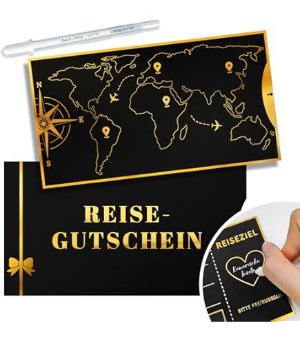 Gouden kraskaarten voor reiskaarten met enveloppen, gepersonaliseerde kraskaart, unieke reiscadeauverpakking, verrassingskaartje voor Valentijnsdag, verjaardag, cadeau voor vriendinnen