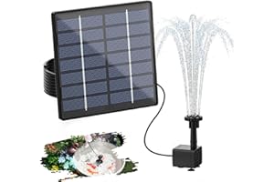 AISITIN ASITIN Solar Water Fountain for Bird Bath, DIY Solar Powered Water Fountain with 6 Nozzles & 9.18ft Power Cord, Solar Water Pumps for Garden Water Features