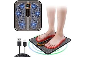 YUCEN EMS Foot Massager, Folding Portable Feet Massager Pad, Electronic Muscle Stimulation Foot Massage with 8 Modes 19 Levels, Promote Blood Circulation in Feet and Legs