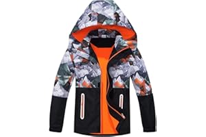 NATUST Boys Waterproof Jacket Fleece Lined Raincoat