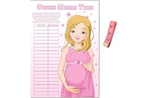 Uk Baby Shower Co Ltd Baby Shower Game - Guess Mums Tum (Pink)