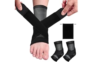 NEUTYPECHIC 2 bandaże na staw skokowy, oddychające, z workiem, na zapalenie powięzi podeszwowej, ścięgna Achillesa, do biegania, piłki nożnej, dla mężczyzn i kobiet, kolor czarny