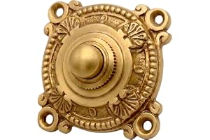Ventano Antik Dörrklocka för inbyggd installation (50 mm) – Massiv patinerad kopparplåt, dekorerad – Ornamentativ jugendstildörrklocka för utomdörr