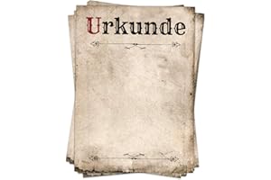 ‎EINLADUNGSKARTEN MANUFAKTUR HAMBURG Urkundenpapier DIN A4 im Set (20 Blatt) Aufdruck Urkunde Altes Papier Vintage für Zertifikat, Brief, Auszeichnung, Urkunden für Vereine, Firma, Hochzeit