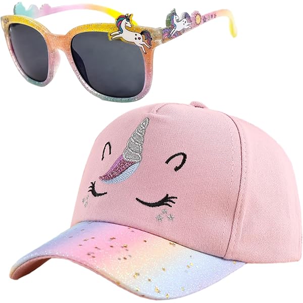 Casquette + Lunettes Licorne Enfant - Casquette Baseball Réglable + Lunettes Polarisées | Fille, Sport, Été | Cadeau