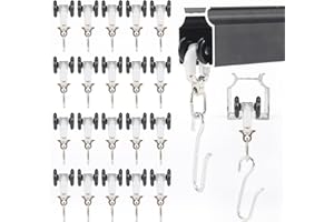 Jos & Haz MF016W-Curtain Track Accessories (ANGLETURN) (Black, 20 Pack Runners)