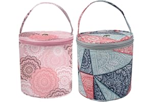 CHROMACRAFT Sac De Rangement pour Outils De Tricot 2 Pièces, Sac De Rangement Portable, Sac De Rangement De Voyage, Rangement D'Accessoires Au Crochet
