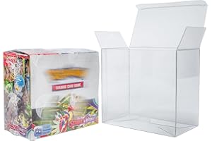 FRIKI MONKEY Scatola protettiva PET Booster – Confezione da 10 custodie rigide trasparenti 13,2 × 12,2 × 7,2 cm – Compatibile con Pokémon Booster Box 36 buste – Antipolvere, resistente, per collezionisti