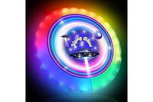 Adicop LED Frisbees, Disco LED - 39 LED RGB, 7 Modos, Frisbee Impermeable con Batería Recargable 500 mAh, Ideal para Exteriores, Césped, Juegos de Camping, Cumpleaños (Nave Espacial)