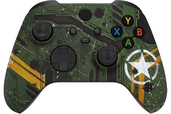 eXtremeRate Coque de Remplacement pour Xbox Séries X/S, Coque Avant Customisée pour Xbox Séries X/S Manette, Méca de l'armée