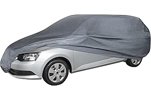 Walser telo copriauto da esterno Premium All Weather Plus Combi, telo copriauto rivestito in PVC, coperture per auto, resistente ai raggi UV, garage completo impermeabile M grigio ca. 440x185x145cm